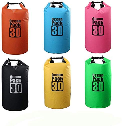 30L Waterproof Dry Bag PVC Floating Ocean Pack | Heavy Duty Water Proof Storage Sack for River Rafting, Boating, Swimming, Trekking & Camping | Keeps Mobile, Clothes & Gear Safe | Multi Color 3