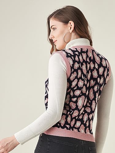 Image of Modeve Printed V Neck Sleeveless Sweater for Women||Winterwear||