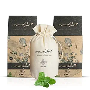Aromahpure Premium Car Perfume Fragrance Flakes - Cool, Luxury Car Air Freshener made Organically with Essential Oil, Grains, and Flakes - 50 Gms, fragrant for 30 days.(Pack of 2)