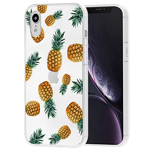 Vavies Funda para iPhone XR Case 2018 Ultra Fina Antigolpes con Diseño Transparente, Carcasa Flexible de TPU Protectora para iPhone XR 6.1 Inch Piña Tropical