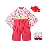 [asayurii] ベビー 袴ロンパース 女の子 カバーオール 和装 着物 フォーマル ひな祭り お宮参り 赤ちゃん 正月祝 お食い初め 初節句 七五三 和柄 出産祝い 結婚式 靴下付き