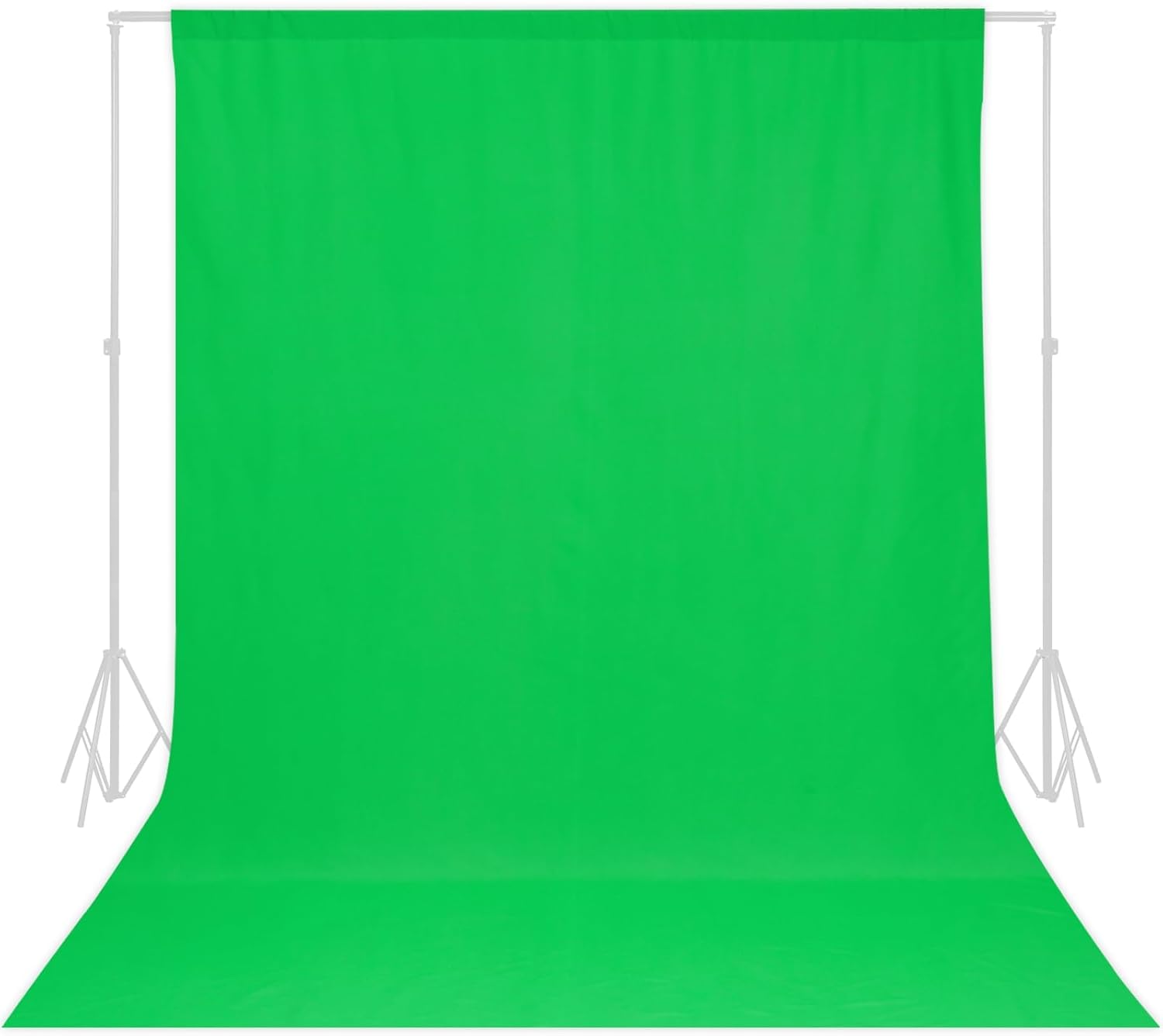Green Screen Backdrop for Photography, Soft Pure Chromakey GreenScreen Background Sheet for Zoom, Polyester Cloth Fabric Curtain for Meeting YouTube Video Streaming Gaming Ins (6x10Ft)