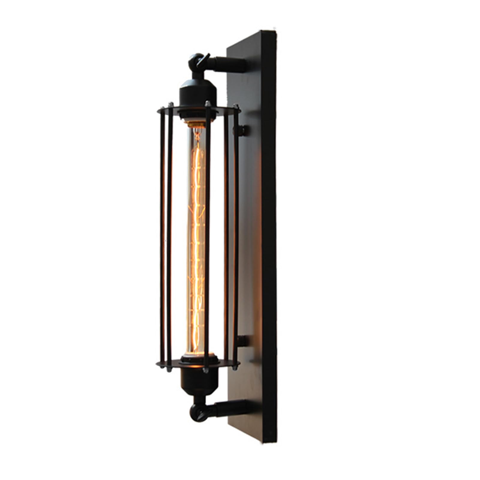 NICRX 45cm Vintage Industrial Retro Black Iron Wall Lamp Sconce Light for Living Room