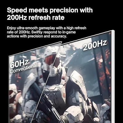 Pixio PX248 Wave White 24 inch 200Hz Refresh Rate FHD 1080p Resolution Fast IPS Panel 1ms GTG Response Time Gaming Monitor and PS1S Wave White Single Monitor Arm - Fits up to 32 inches and 19.8lbs