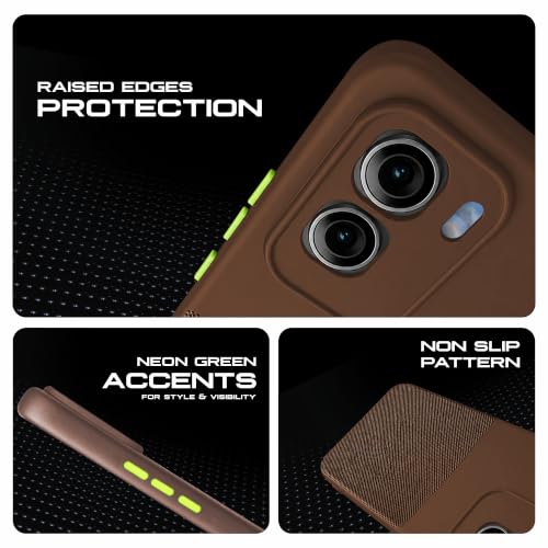 Image of AIBEX Premium Back Cover Case Compatible for Vivo T5 Pro 5G | Scratch & Drop Tested Shockproof Matte Texture Case with Soft Microfibre Lining | Slim Fit Cover with Anti-Scratch Finish - Brown