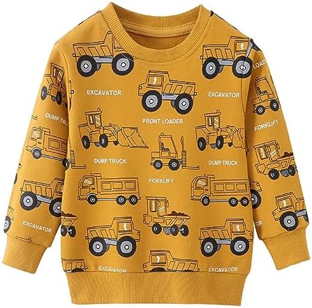 WINZIK Toddler Christmas Sweatshirt Baby Boys Girls Halloween Crewneck Pullover Long Sleeve Valentine’s Day Sweatshirts