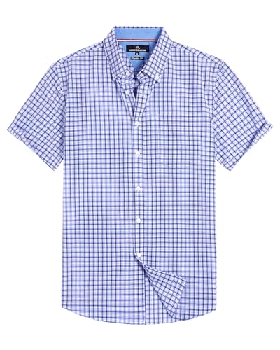 Alimens & Gentle Mens Plaid Short Sleeve Shirt