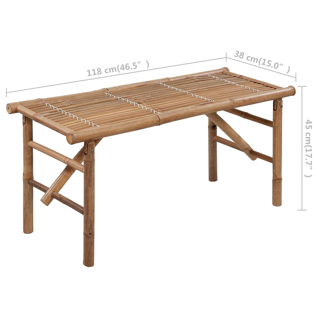 Banco plegable de bambú 118 cm con cojín
