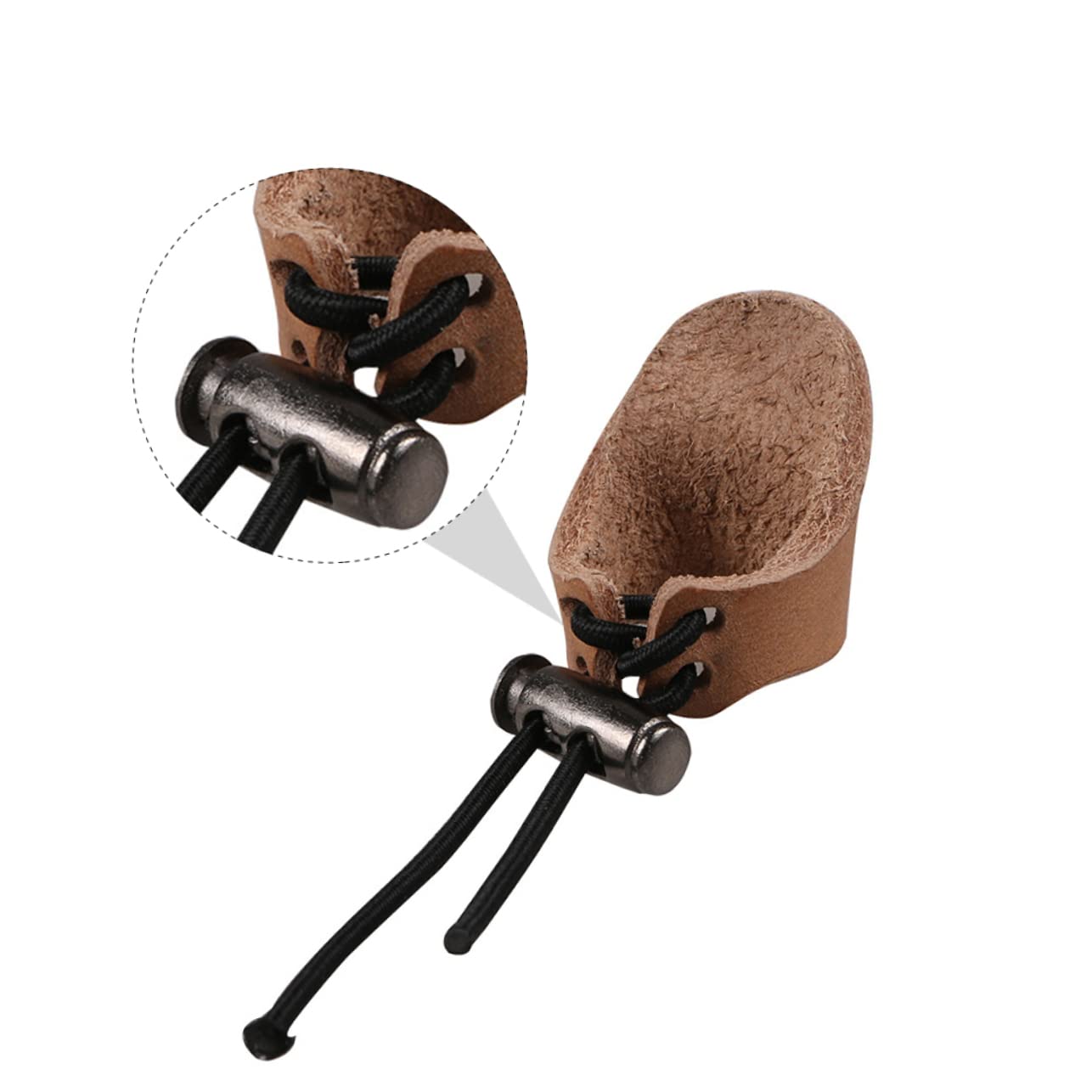 BRIGHTFUFU Adjustable Archery Thumb Protector Bowstring Finger Guard for Women Leather Finger Guard Archery Arm Traditional Bow Accessories