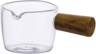 Bateau à sauce Coupe de café en verre de lait italien de lait avec poignée Mini Crème Creamer Pot Coupe d'assaisonnement créatif Convient aux établissements de restauration Saucières ( Size : Large )