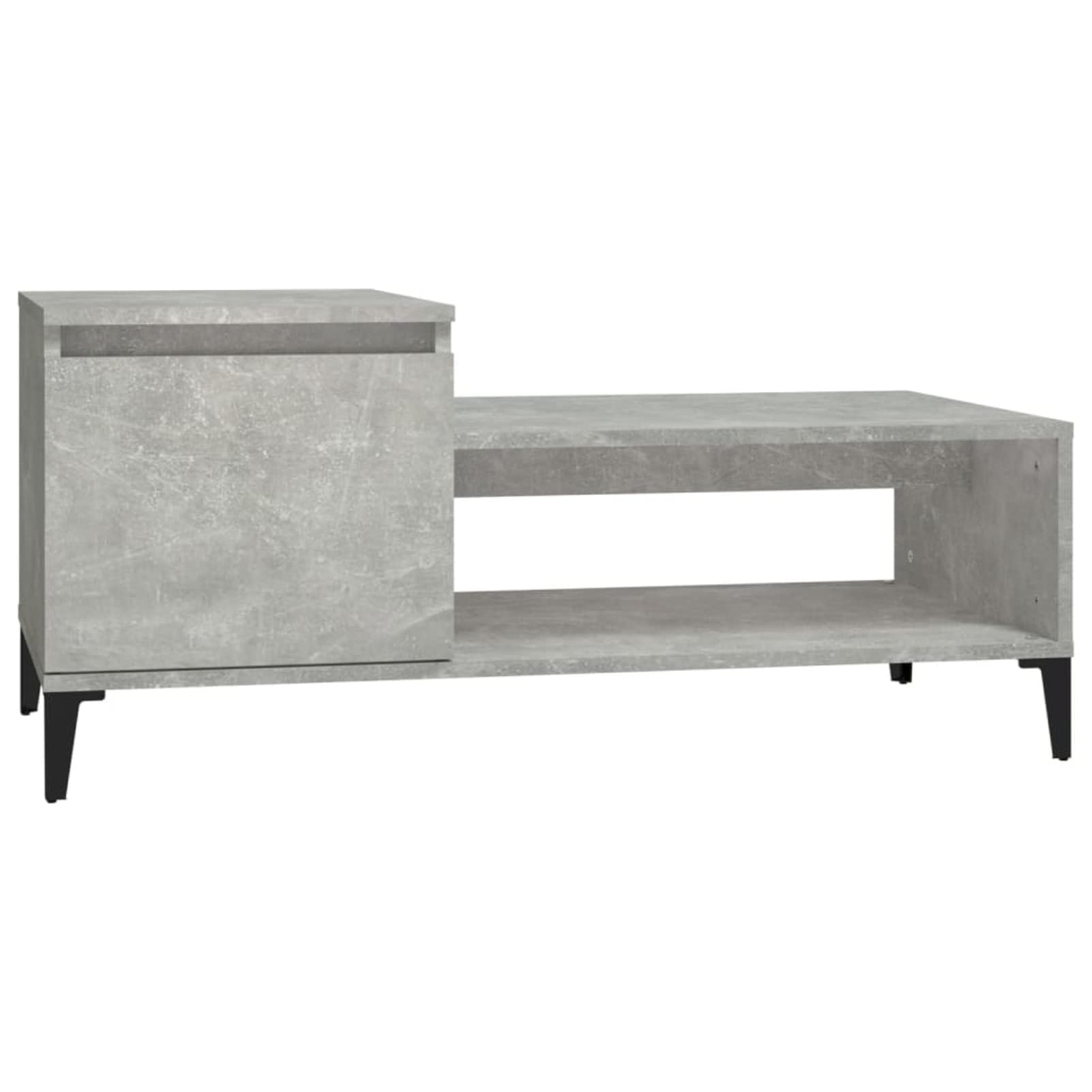 Homgoday Tavolino da caffè grigio cemento 100 x 50 x 45 cm, tavolino da tè per soggiorno, sala ricevimenti per ospiti, camera da letto e ufficio, mobili 1222