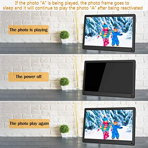 15.6 inch Digital Picture Frame, 1920x1080 IPS Screen Digital Photo Frame with 32G SD Card and Wall Mount, Motion Sensor, Auto Power On/Off, Music Support 1080P Video, SD Card and USB - Thumbnail 3