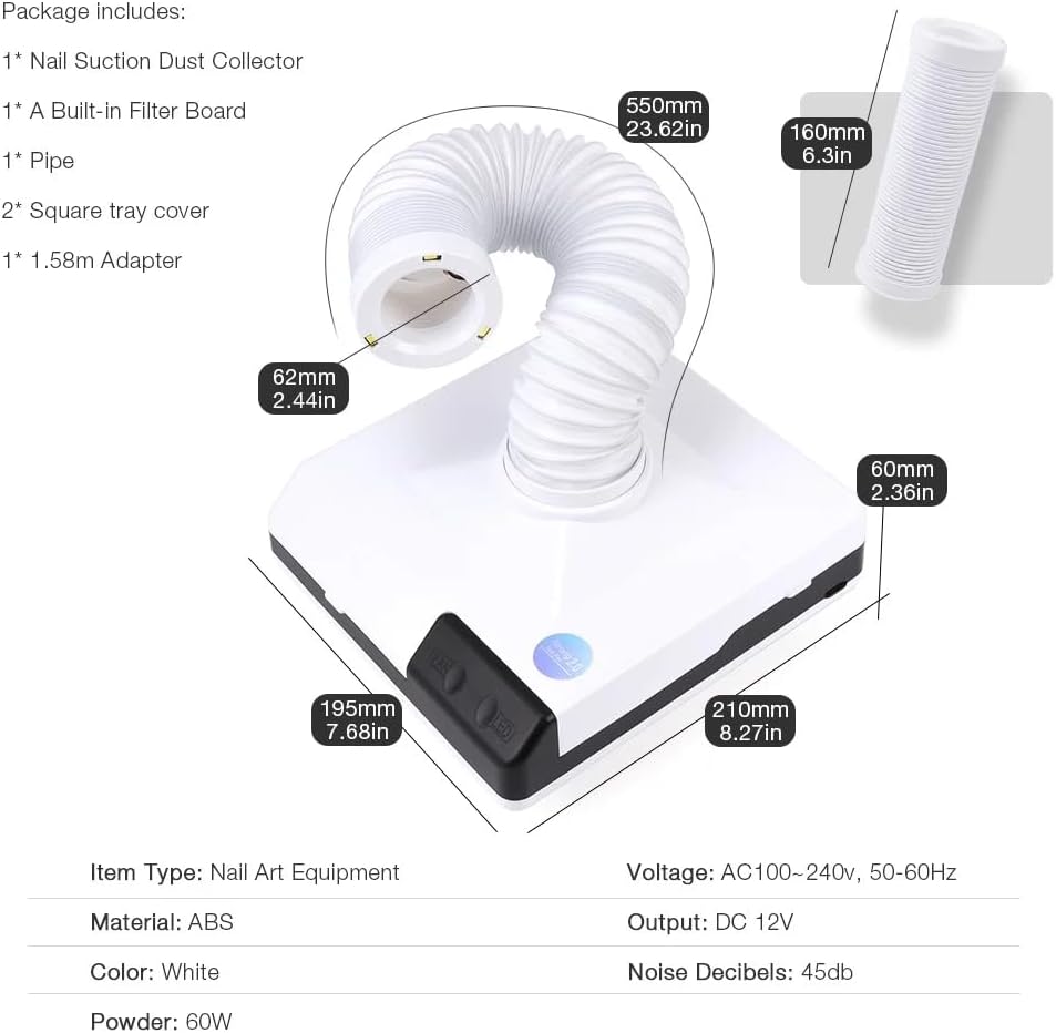 60W LED Dust Collector Extractor Lab Dust Machine