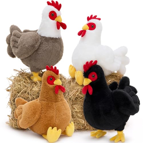 Tezituor 4 Pcs Large Chicken Stuffed Animals Set, 12 Inch...