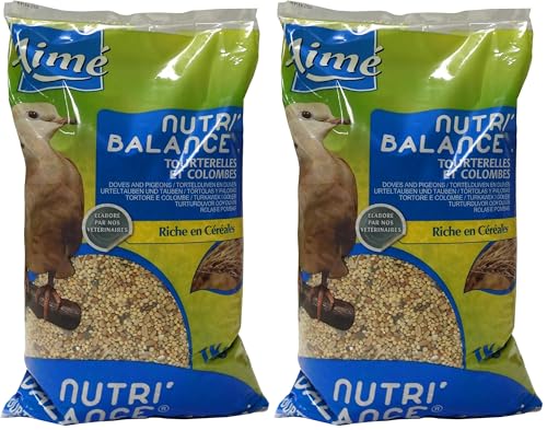 Alimentos para tórtolas y Palomas, NUTRI'BALANCE Comida para tórtolas y Palomas, Bolsa de 1 kg (Paquete de 2)