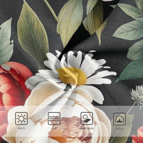 Girls Underwear Toddlers 2t Cotton Little Girl Panties Flower Briefs Undies Kids Vivid Red Peony Daisy Flowers3