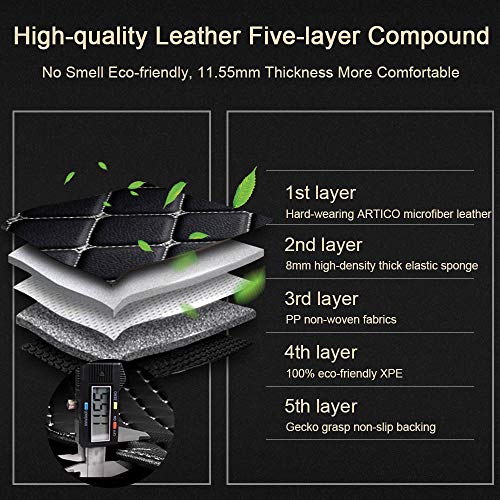 Vevae Custom Car Floor Mats For Bmw E66 7 Series 730Li/740Li/750Li/760Li 2002-2008 Laser Measured Faux Leather, All Weather Full Coverage Waterproof Carpets Xpe Car Liner (Black With Red Stitching) #TOP3