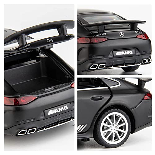 Image of BlackZone 1 /32 Mercedes AMG Benz GT63 Toy Car Metal Pull Back Diecast Car with Openable Door and Sound Light, Gifts Toys for Kids (Black)