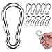 Price comparison product image Carabiner Hook Heavy Duty /M6 10 Pieces 304 Stainless Steel Snap Hook Gauge Spring Clip,Holds Up Max to 264 lb/120kg for outdoor activity,camping, fishing, keychain, Hammock,Dog Leash,Hiking, Gym