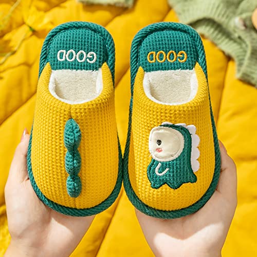 Kids Shoes House Slippers Bedroom Home Slippers Cartoon Dinosaur Cotton Slippers Winter Indoor Kid Fuzzy Slippers2