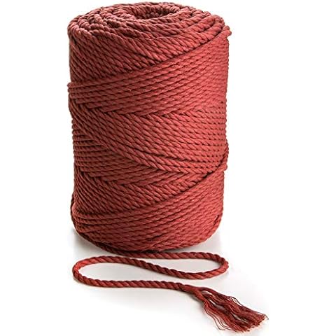 Bordo Macrame Cord 4 mm * 165 yd - 3PLY Colored Cotton Rope, 3 Strand Twisted Dyed Macrame String for Weaving, Macrame Dream Catcher, Wall Hanging, Plant Hanger, Gift Wrapping and Wedding Decorations Cover