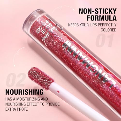LANGMANNI 10 Colors High Shine Lipgloss Set,Long Lasting Diamond Gliter Shimmer Liquid Lipstick Set,Hydrating,Moisturizing Lip Gloss Kit Gift Makeup For Girls (SET A) - Image 7
