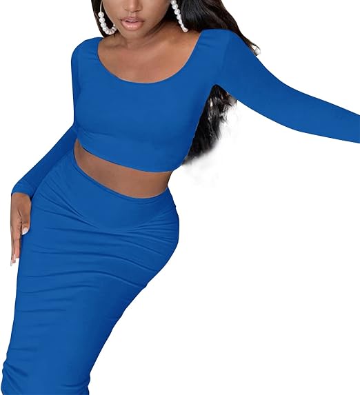 Womens 2 Piece Skirt Bodycon Outfits 