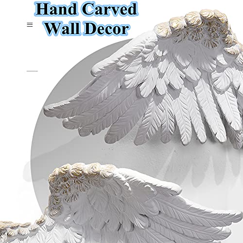 Gaofan Decorative Angel Wings Wall Sculpture, Hanging Home Wall Decor, 3D Angel Wings Wall Decoration, For Living Room Bedroom,White #TOP4
