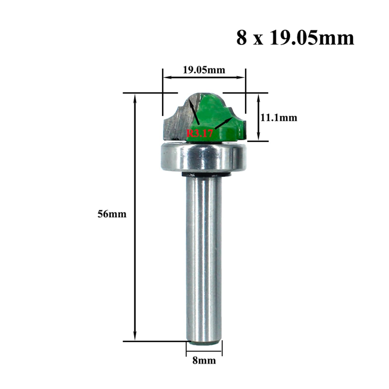 4 sztuk zestaw 8mm Shank Bit łożysko podwójne rzymskie krawędzie frez do drewna stolarka linia nóż Hobbing MC02101