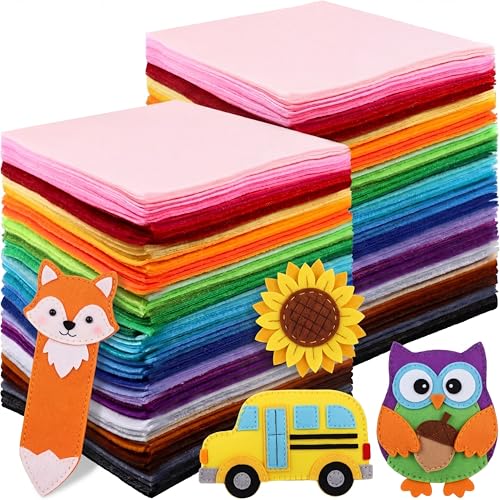 Image of Moukeren 460 Pcs 12 X 8 Inch Felt Sheets, 20 Colors | Stiff Fabric Squares Ideal Craft Sewing, DIY Patchwork Projects, Nonwoven Material, Bulk Supply Holiday and Festival Decor