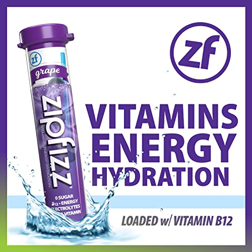 Zipfizz Energy Drink Mix, Electrolyte Hydration Powder With B12 And Multi Vitamin, Grape (20 Pack) #TOP5