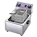 Freidora Comercial con Cesta, freidora eléctrica de Acero Inoxidable de 3000 W con limitador de Temperatura y Temporizador para Patatas Fritas de Pavo (10 l/12 l/15 l) (12 l)