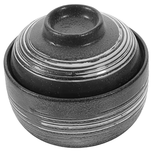 Hemoton Japanese Style Ceramic Soup Bowl with Lid Multifunctional Ramen and Noodle Bowl for Foods Easy to Clean Capacity