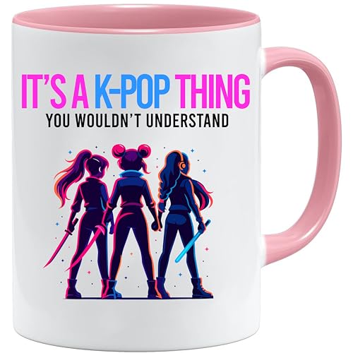 kpop Taza de anime con texto 'It's a Kpop Thing' | Divertida taza de café idea de...