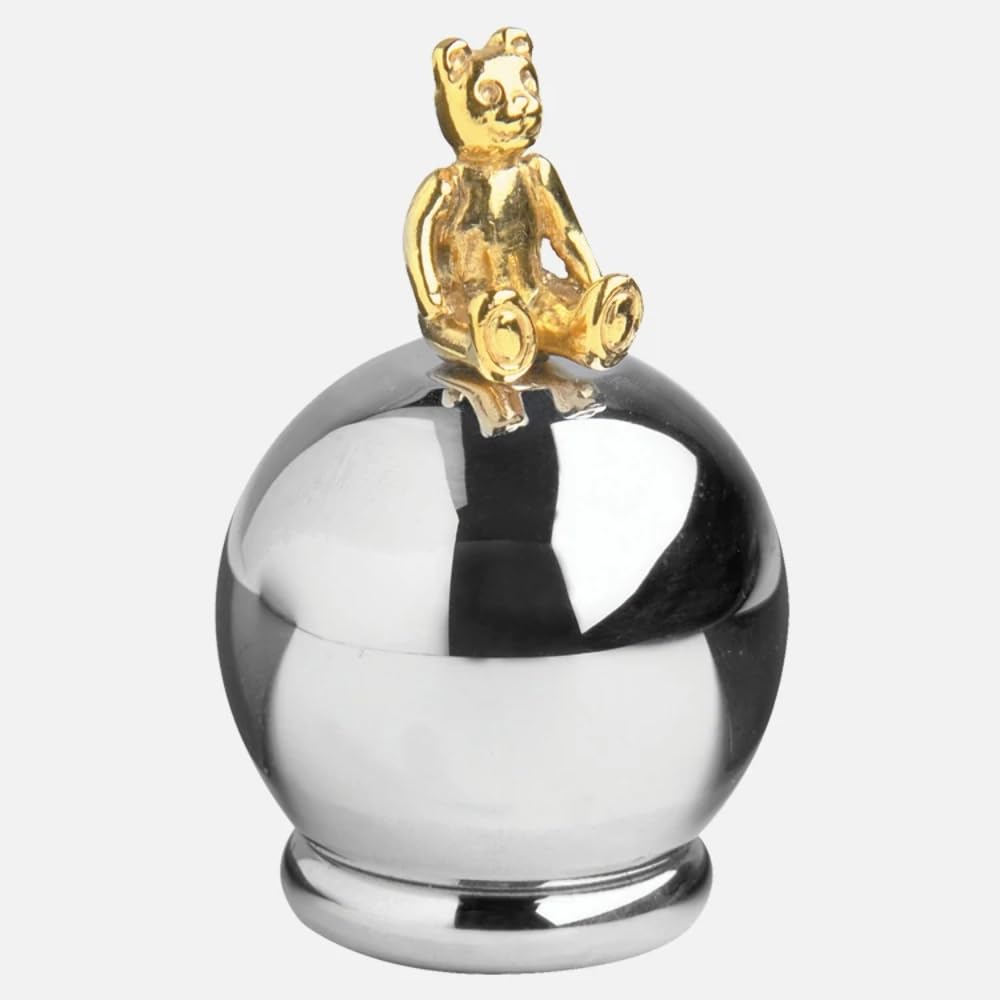 CarrsSterling Silver Gold Plated Bear Round Keepsake Holder