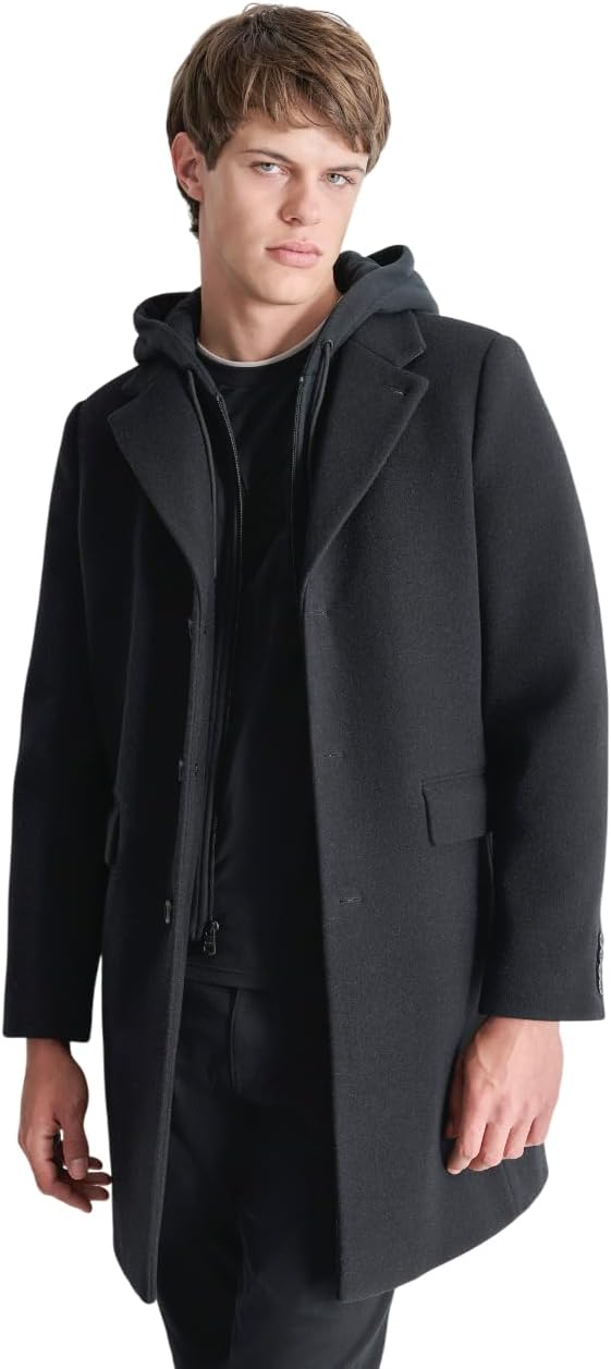 DKNY Men's Water Resistant Wool Cold Weather Casual Jacket
