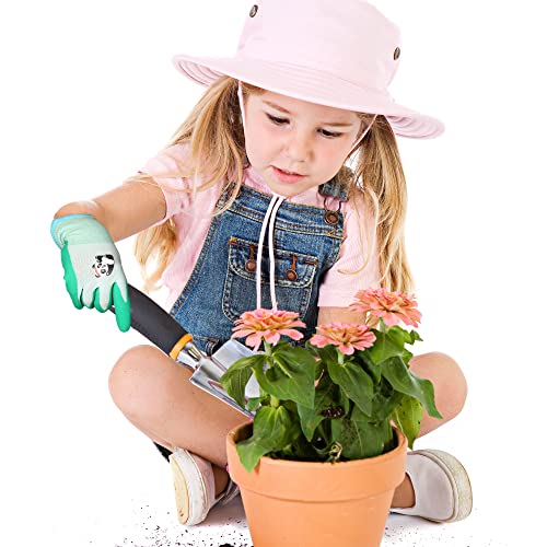 Kanglongda 2 Pairs Age 5-7 Kids Gardening Gloves, En388 2131X Outdoor Protective Work Gloves With Breathable Micro-Foam Coating For Gardening, General Purpose, Courtyard #TOP4