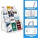 5 Tier Brochure Holder 12x13 Inch Acrylic Literature Display Stand Holds 3 Brochures in One Row Clear Pamphlet Holder Display Stand for Flyers Booklets Table Signs Office Home Store, Pack of 1