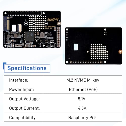 GeeekPi P33 M.2 NVME M-Key PoE+ Hat with Official Pi 5 Active Cooler for Raspberry Pi 5, Support M.2 NVMe SSDs 2230/2242/2260/2280 - Image 5