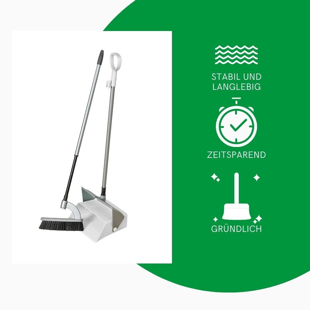 Novaliv 4X Standkehrgarnitur Combi - ergonomisches Design Kehrbesen mit Schaufel Kehrschaufel mit langem Stiel
