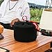 Camping Pot Bag, Camping Cookware Mess Kit Bag, Kitchen Cutlery Organizer with Drawstring, Black Nylon Mesh Outdoor Cookware for BBQ Fishing 22x25cm.