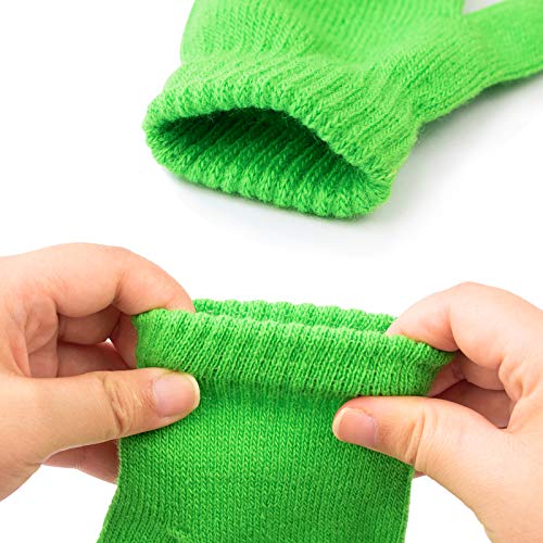 MENOLY 15 Pairs Kids Toddlers Magic Stretch Mittens Solid Color Winter Warm Kids Knit Gloves for Boys and Girls3