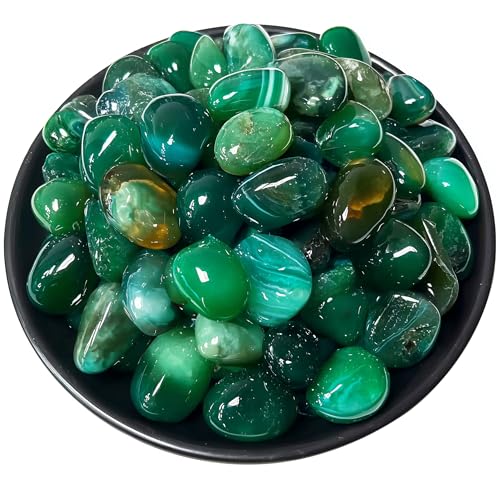 Image of Green Agate Healing Crystal Stone Set - 24 Pieces, 0.6 inch Natural & Polished Stones for Healing, Meditation, Reiki, Chakra, Crafting & Decoration