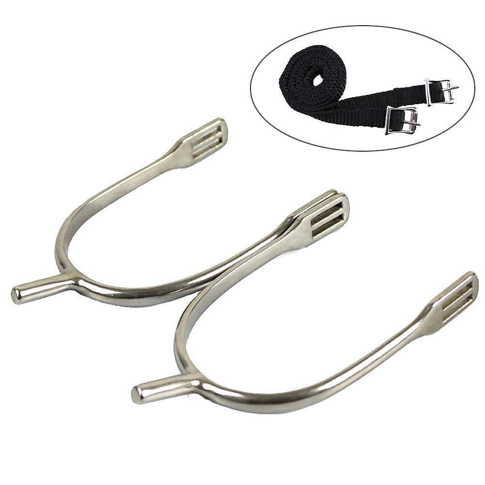 Espuelas de equitación Ecuestre Espuelas de Cabeza Larga Equipo de Caballero de Acero Inoxidable Suministros de arnés