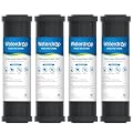 Waterdrop 2.5" x 10" Whole House CTO Carbon Water Filter Cartridge, 1 Micron Carbon Sediment Water Filter Replacement for DuPont® WFPFC8002, Culligan® D-10A, CBC-10, GE® FXWTC, GXWH20T, Pack of 4
