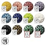 AMACO Lead Free Celadon Glaze Classroom Pack 2, Assorted Glossy Colors, Set of 12 Pints