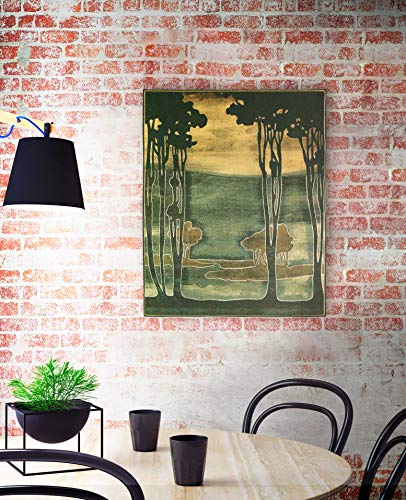 Nouveau Trees I by Jennifer Goldberger | Woven Tapestry Wall Art Hanging | Earthy Silhouetted Landscape | 100% Cotton USA Size 53x43 - Thumbnail 2