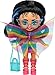 Barbie Extra Mini Minis with Blue-Streaked Black Ponytail Wearing Rainbow Dress & Accessories & Stand, 3.25-inch