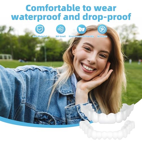 Snap on Veneers, Temporary Veneers Kit for Women and Men, Tooth Replacement Kit, Nature and Comfortable