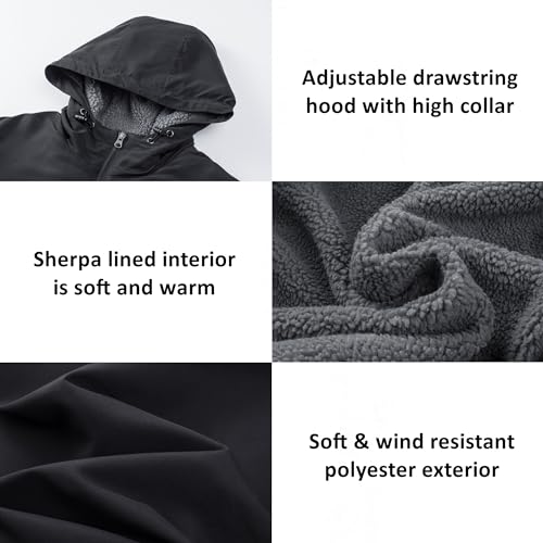 Alpine Swiss Shane Mens Sherpa Lined Parka Hooded Winter Coat Cargo Utility Jacket3